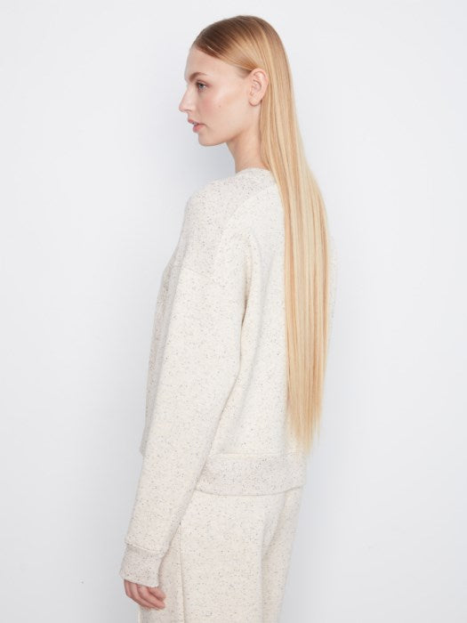 Charlie B Long Sleeve Crew Neck Soft Scuba Top With Rib Detail At Sides