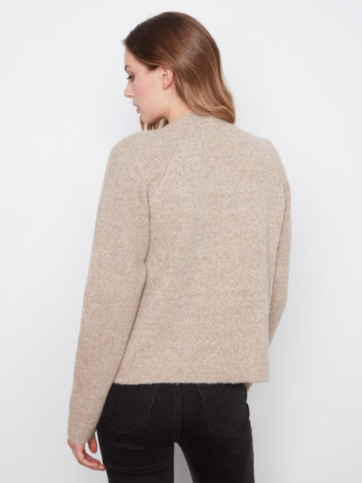 Charlie B Long Sleeve Front Flap Cardigan With Patch Pockets