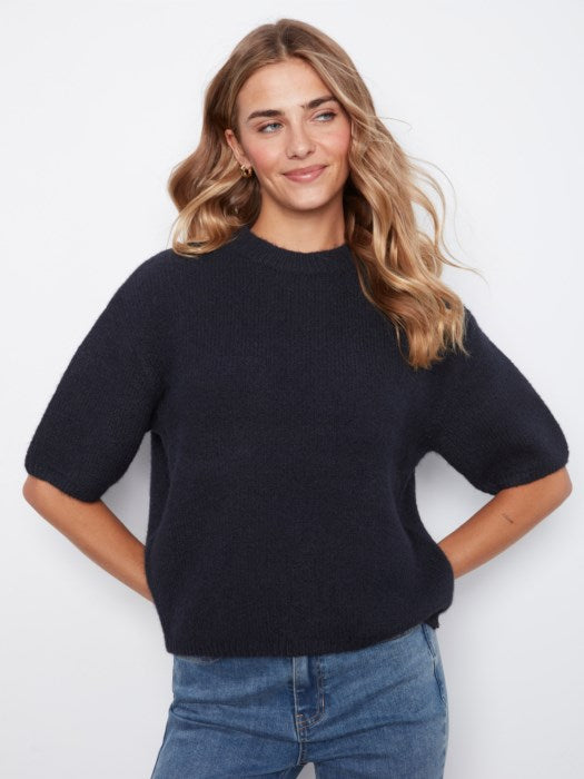 Charlie B Elbow Sleeve Balloon Shape Sweater