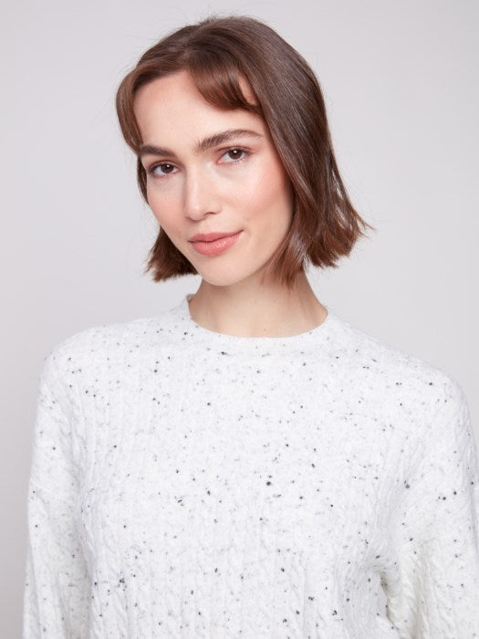 Charlie B Long Sleeves with Wide Cuff Crew Neck Sweater