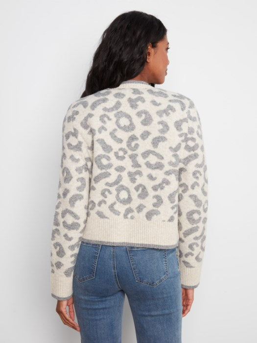 Charlie B Long Sleeve Bow Tie Front Jacquard Sweater Cardigan