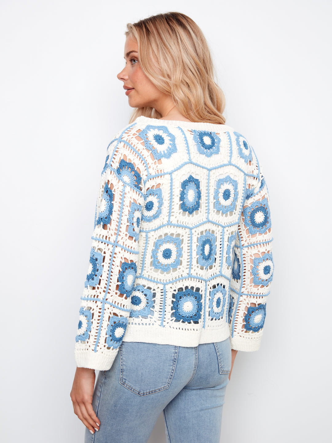 Charlie B Drop Shoulder Granny Squares Crochet Sweater