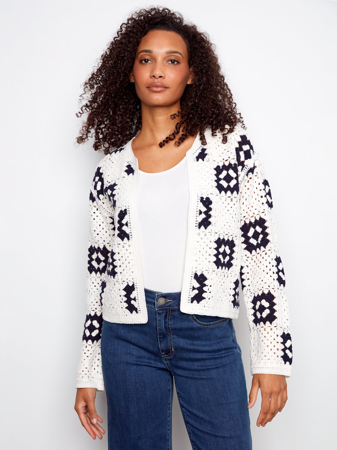 Charlie B Square Crochet Cardigan