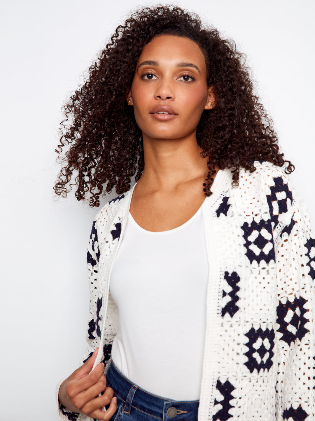 Charlie B Square Crochet Cardigan