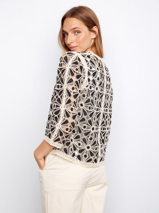 Charlie B Crochet V-Neck Cardigan