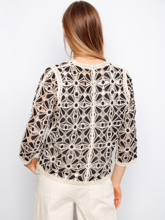 Charlie B Crochet V-Neck Cardigan