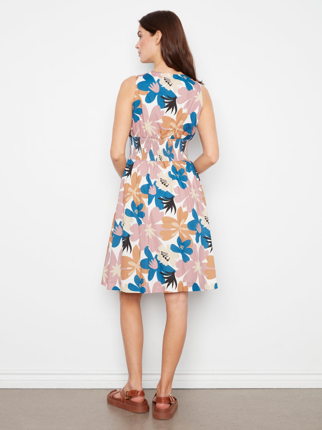 Charlie B Cotton Voile Printed Front-Zip Dress