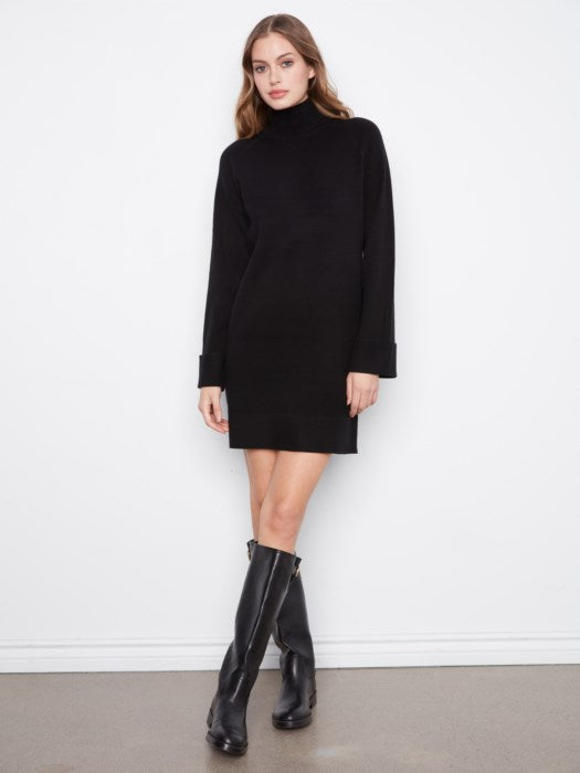 Charlie B Long Sleeve Mock Neck Sweater Dress