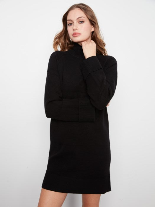 Charlie B Long Sleeve Mock Neck Sweater Dress