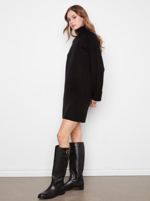 Charlie B Long Sleeve Mock Neck Sweater Dress