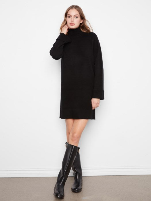 Charlie B Long Sleeve Mock Neck Sweater Dress
