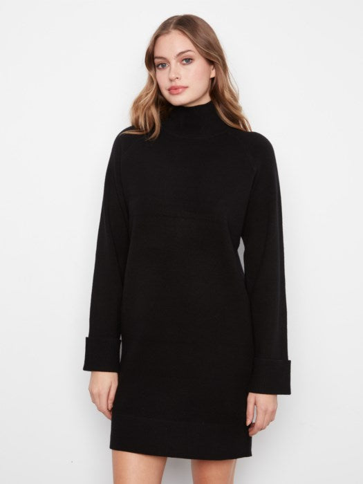 Charlie B Long Sleeve Mock Neck Sweater Dress