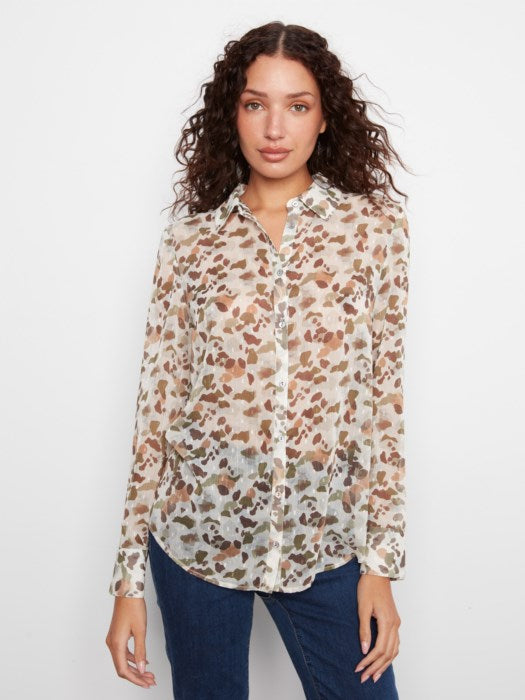 Charlie B Printed Long Sleeve Button-Up Shirt