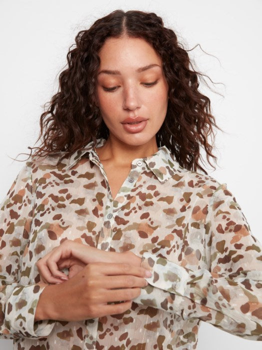 Charlie B Printed Long Sleeve Button-Up Shirt