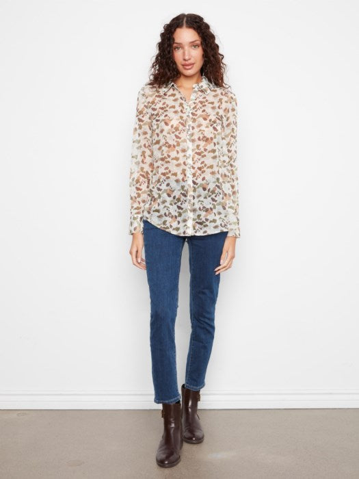 Charlie B Printed Long Sleeve Button-Up Shirt