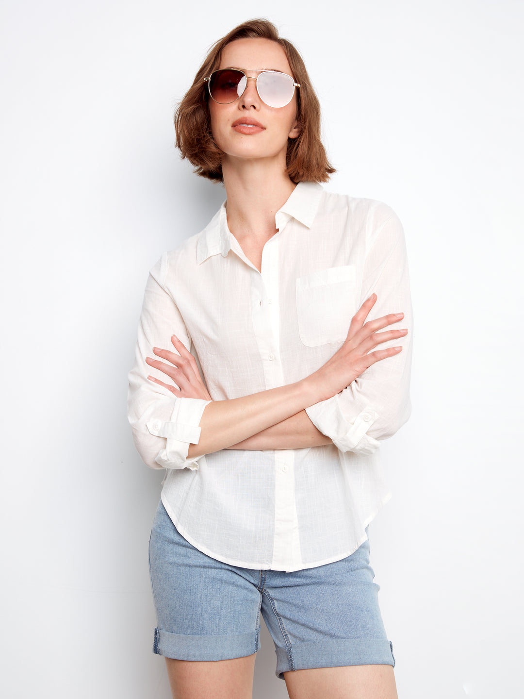 Charlie B Cotton Button-Up Shirt