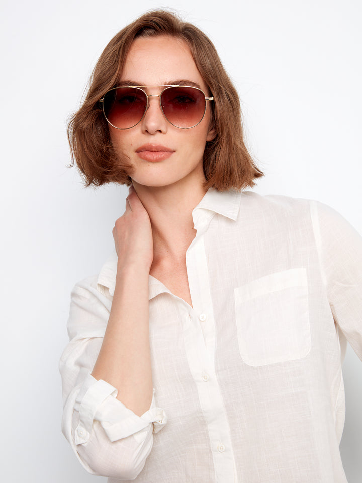 Charlie B Cotton Button-Up Shirt