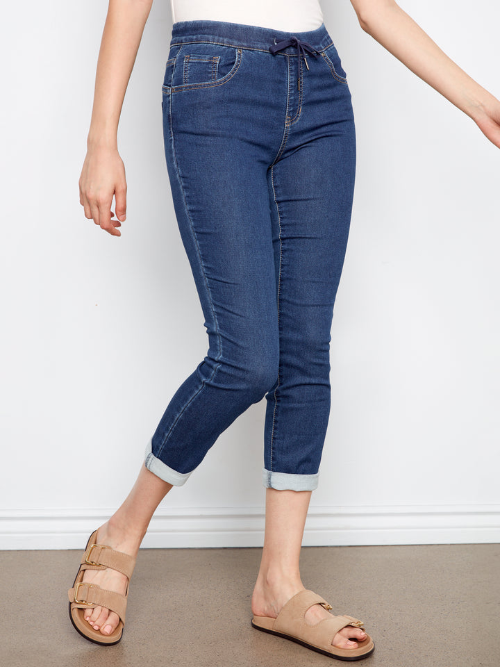 Charlie B Knit Denim Jogger Pants