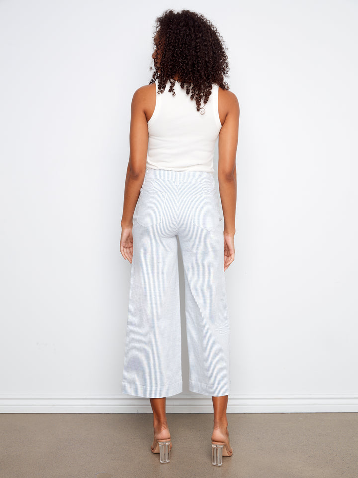 Charlie B Cropped Patch Pocket Flare Flex Twill Pants