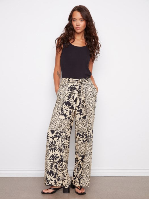 Charlie B Printed Wide Leg Pants