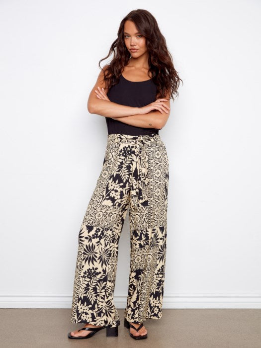 Charlie B Printed Wide Leg Pants
