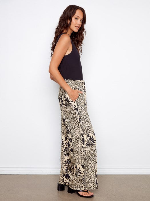 Charlie B Printed Wide Leg Pants