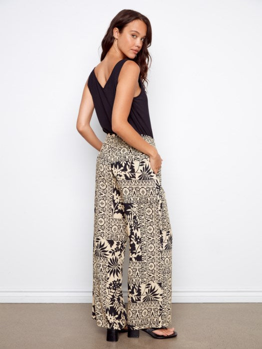 Charlie B Printed Wide Leg Pants