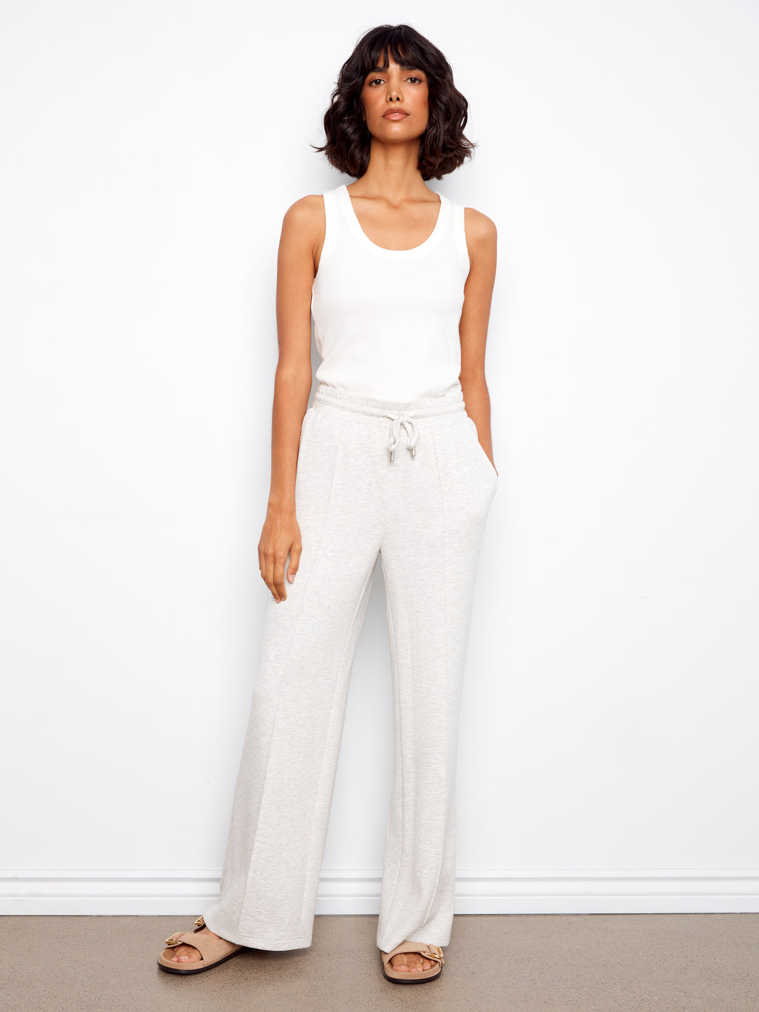 Charlie B Soft Scuba Wide Leg Jogger Pants