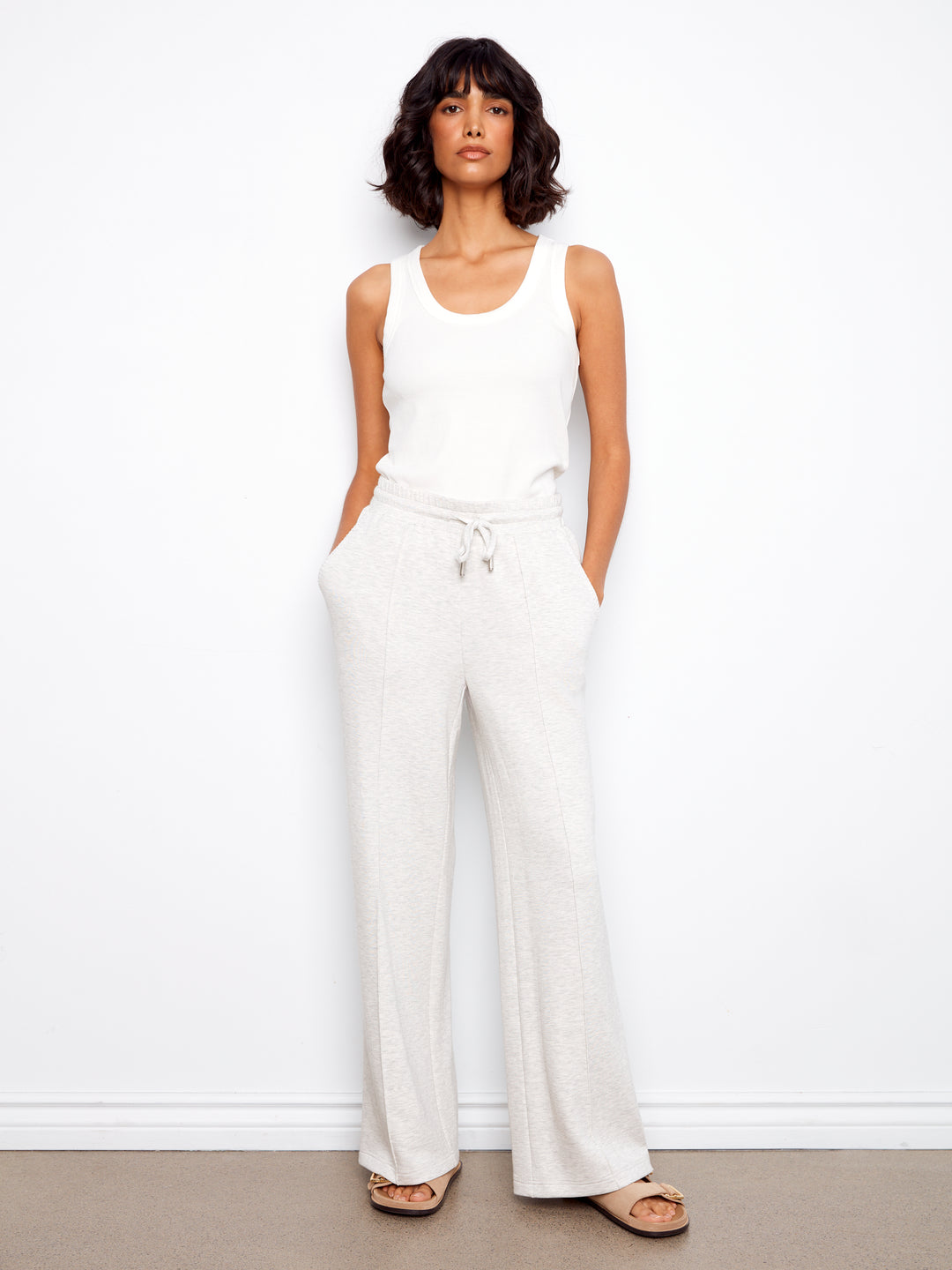 Charlie B Soft Scuba Wide Leg Jogger Pants