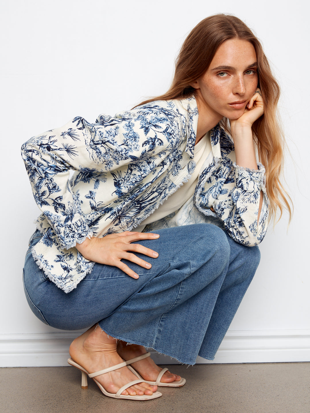 Charlie B Printed Linen Blend Jacket