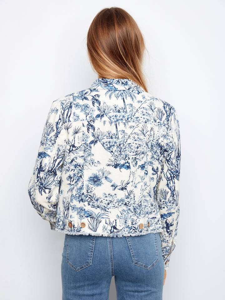Charlie B Printed Linen Blend Jacket