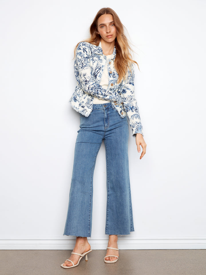 Charlie B Printed Linen Blend Jacket