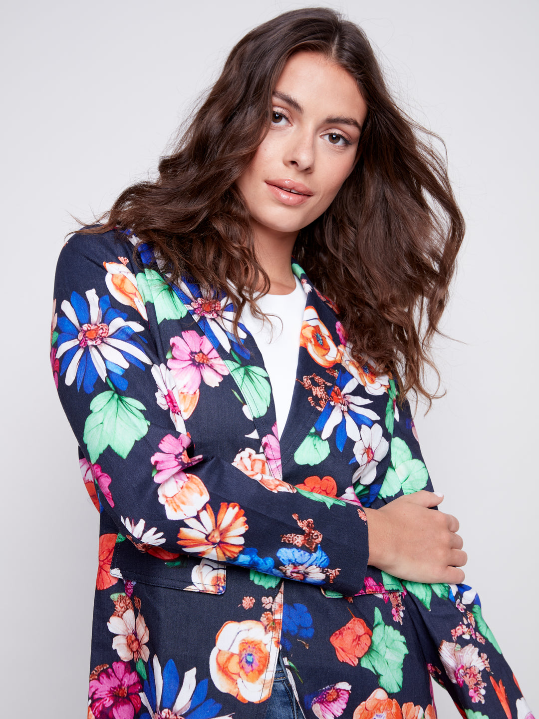 Charlie B Printed Linen Blazer