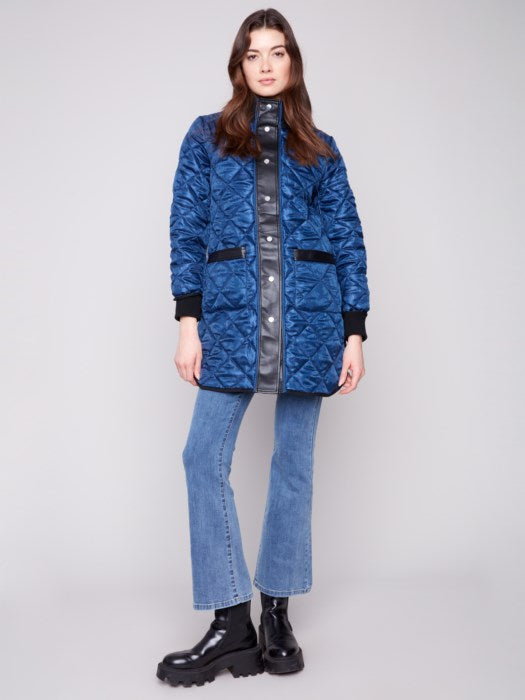 Charlie B Reversible Long Puffer Jacket