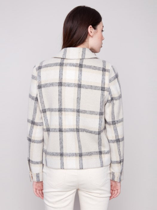 Charlie B Lurex Plaid Short Jacket