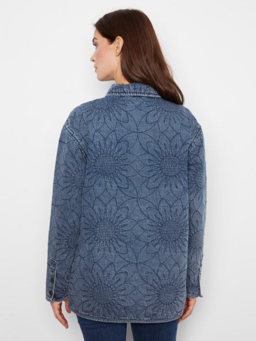 Charlie B Quilted Denim Jacket With Welt Pockets