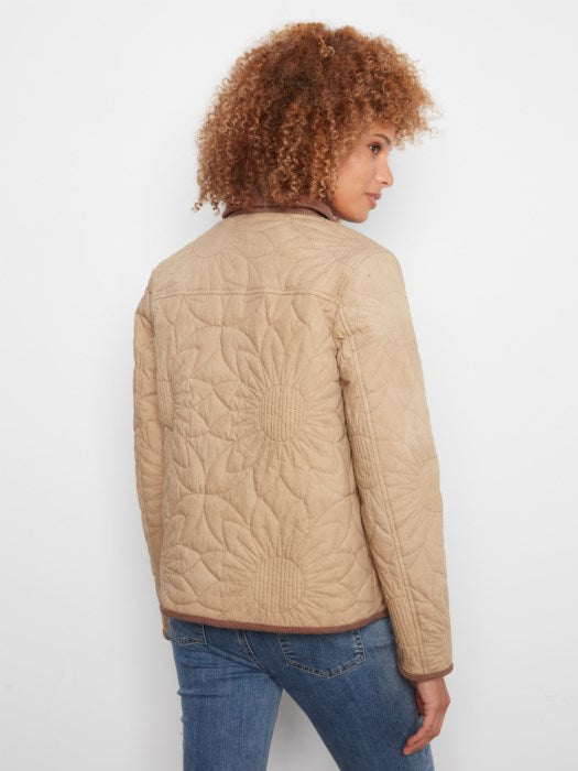 Charlie B Sunflower Quilted Jacket With Corduroy Contrast Details