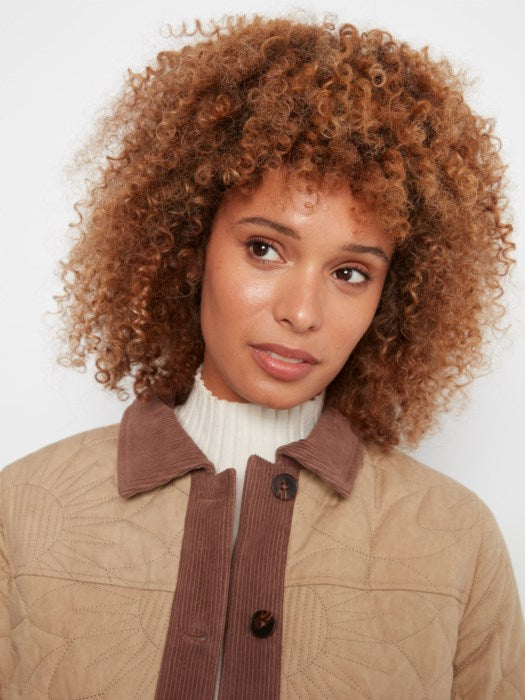 Charlie B Sunflower Quilted Jacket With Corduroy Contrast Details