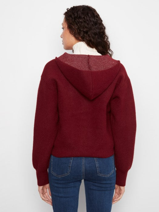 Charlie B Long Sleeve Zipper Front Hoodie with Patch Pockets