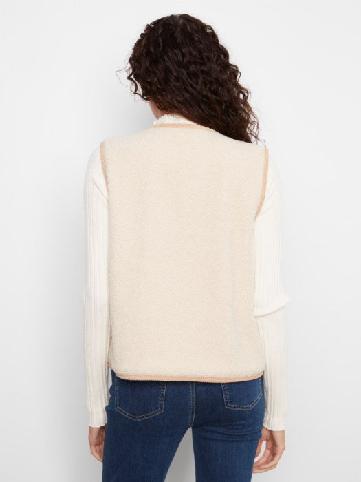 Charlie B Sherpa/Suede Reversible Vest With Embroidery