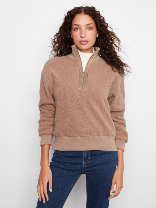 Charlie B Long Sleeve Half Zip Fleece with SS zipper