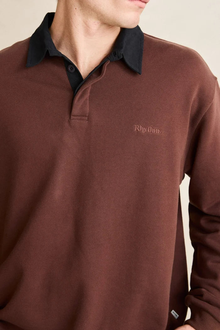 Rhythm Koa Long Sleeve Rugby Polo