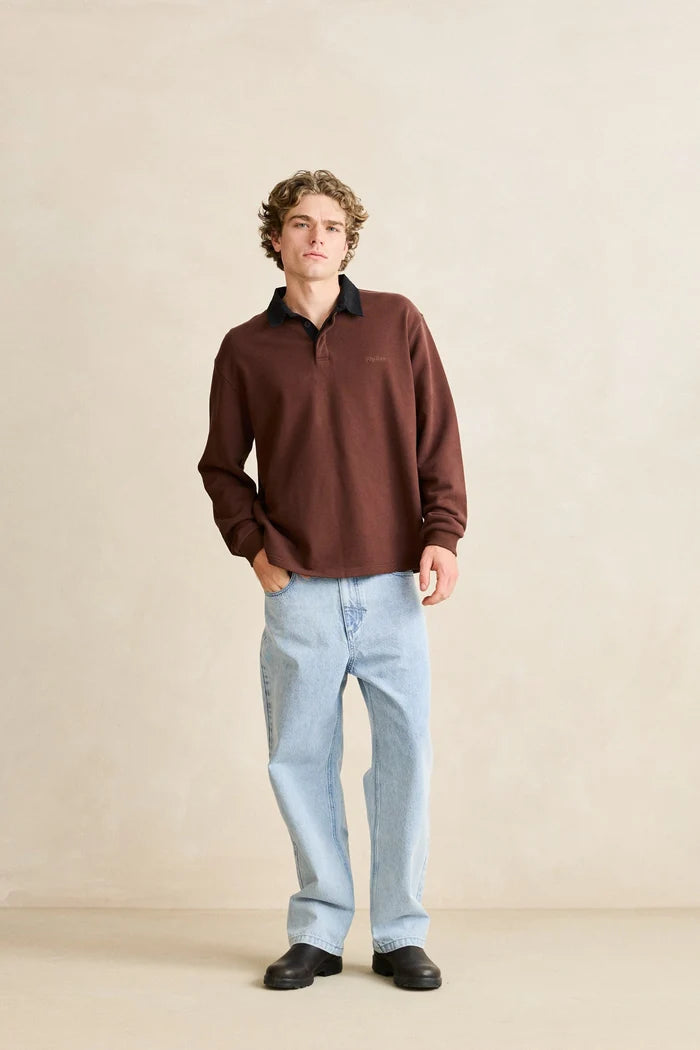 Rhythm Koa Long Sleeve Rugby Polo
