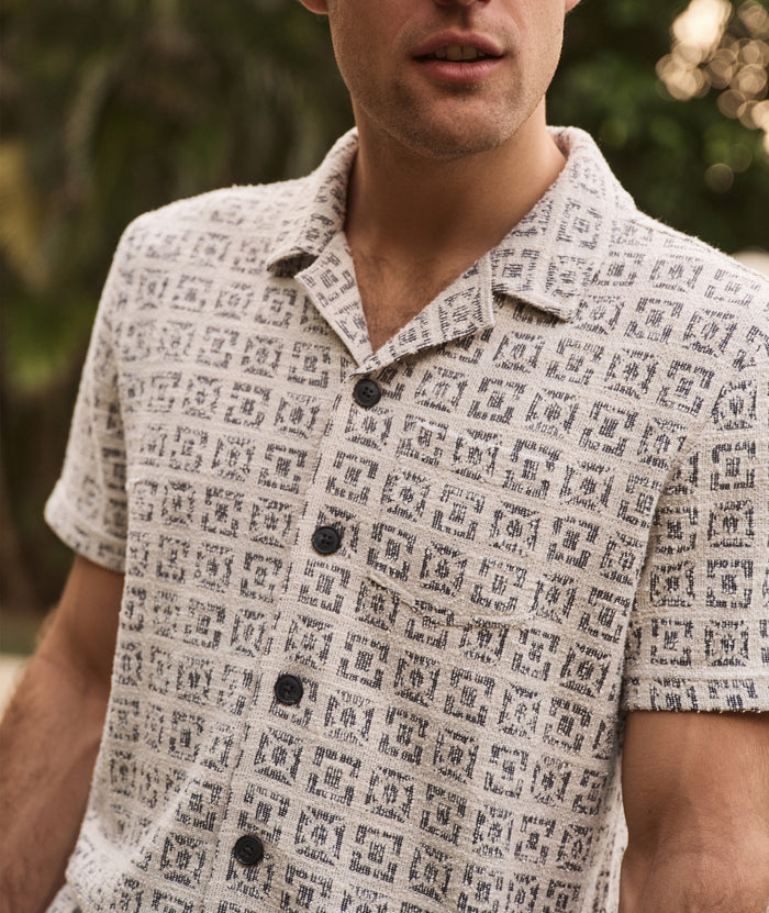 Marine Layer Archive Cam Jacquard Resort Shirt