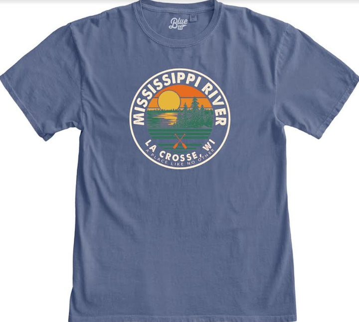Lakeshirts T-shirt filé à l'anneau teint sur la rivière Mississippi