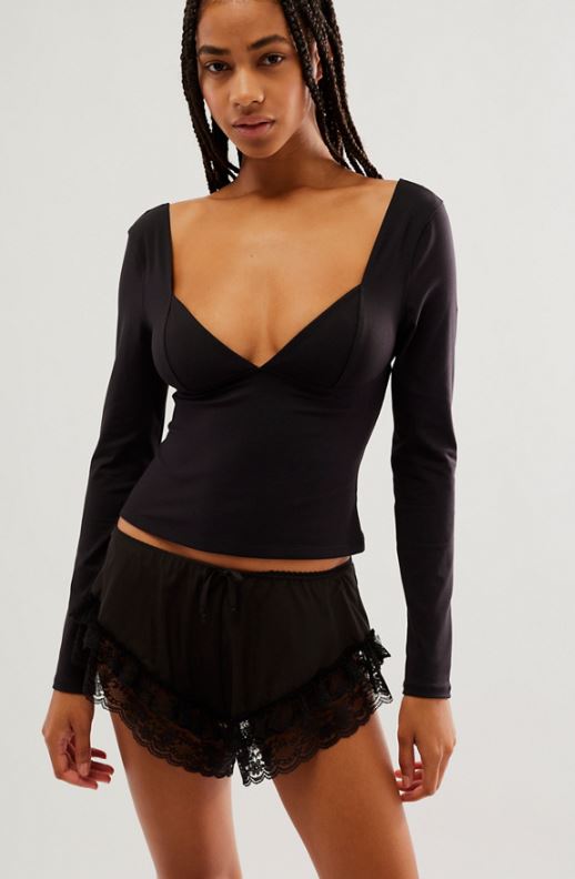 Free People Duo Corset Long Sleeve Top