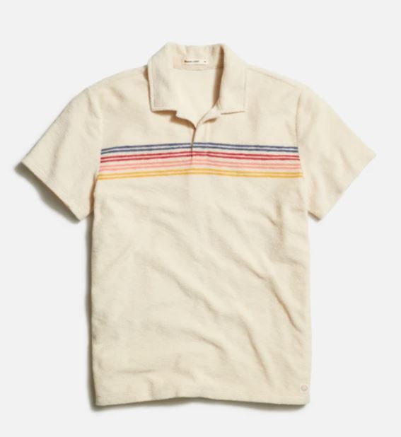 Marine Layer SS Terry Out Stripe Poloshirt