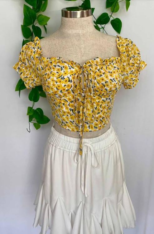 Lily Peony Yellow Blouse