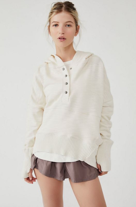 Free People Solid Honey Dove Pullover – gebürstetes Segel – XS