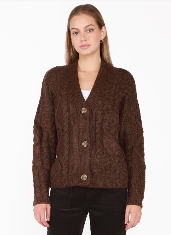 Cardigan en tricot torsadé Dex